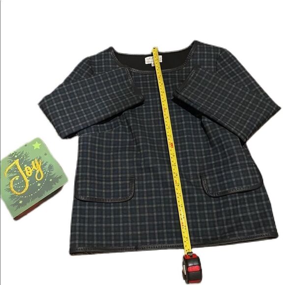 MAX Studio Tartan Plain 3/4 Sleeve Top, Size Small - Picture 10 of 16